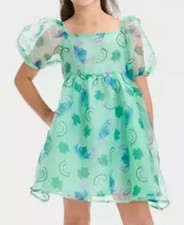 NEW Disney Stitch Girl's Puff Sleeve Tutu Dress Size Small 6/7 
