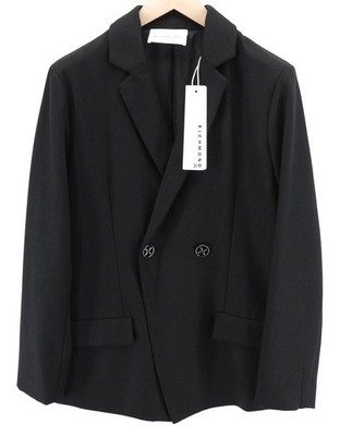 JOHN RICHMOND Herren Blazer M Schwarz Zweireiher Kerb Revers Formelles Logo *