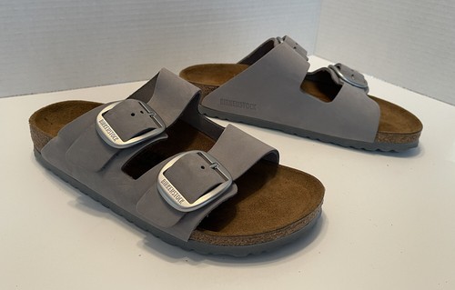 NWOT BIRKENSTOCK ARIZONA BIG BUCKLE SLIDE SANDAL WOMENS DOVE GRAY SZ 8-8.5US/ 39 - 第 3/12 張圖片