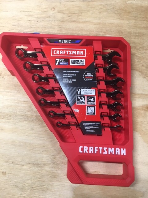 Craftsman 7pc Metric Combination Wrench Set - Gunmetal Chrome