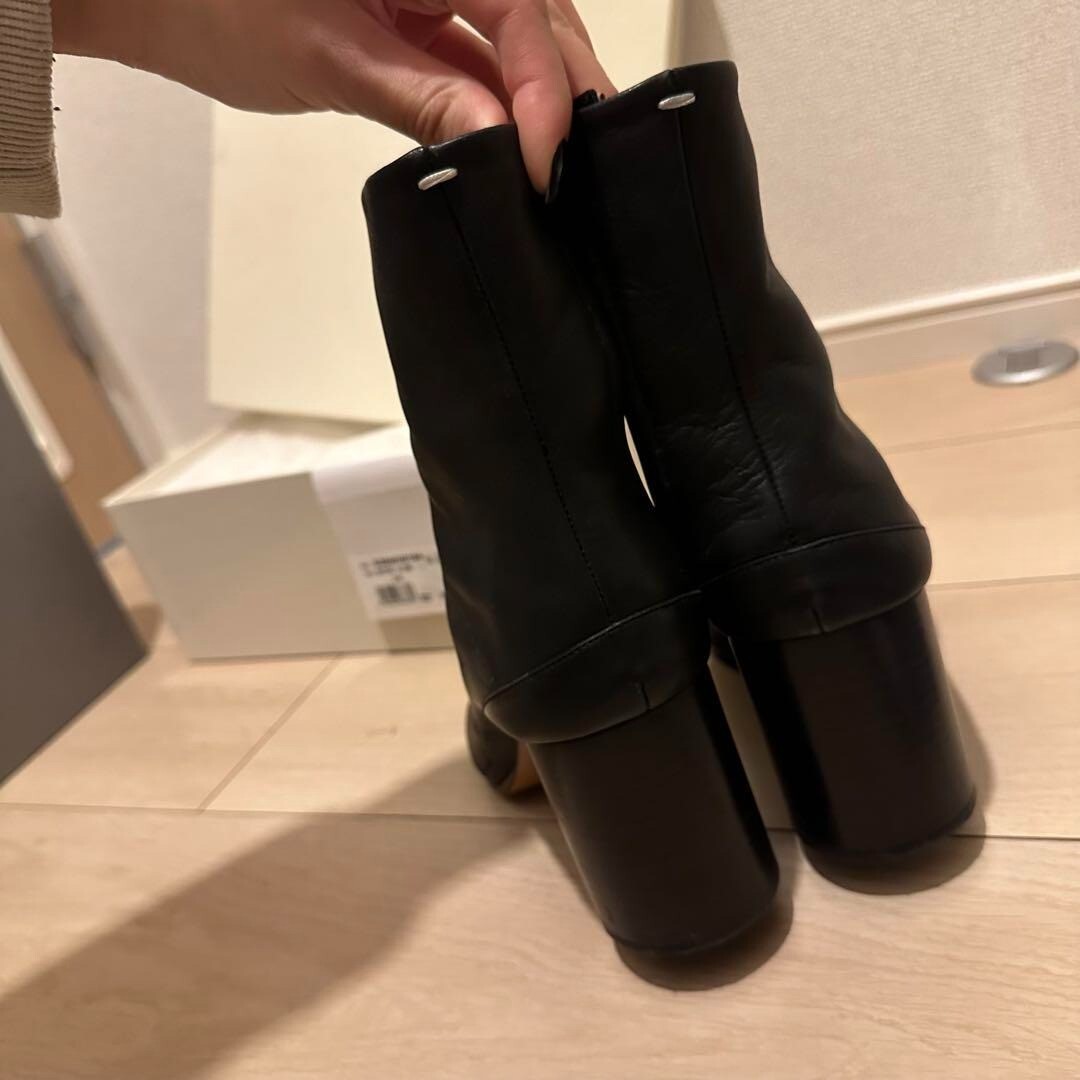 Maison Margiela Tabi Boots 20AW Black Leather Split Toe Ankle