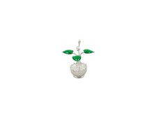 925 Silber Basilikum Tulsi Pflanze f&uuml;r Pooja und religi&ouml;se Zwecke - 2er Set