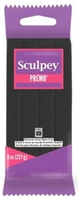 Sculpey Premo Polymer Clay Black 8oz Block Premium Oven Bake