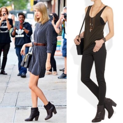 $500 Rag Bone Newbury Bootie BLACK LEATHER CHUNKY ZIP BLOCK 39