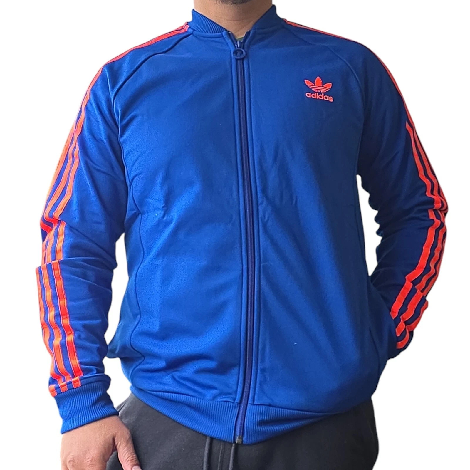 🚨 Adidas Originals M66356 Adi Dassler Superstar Track Blue Jacket Mens Sz S