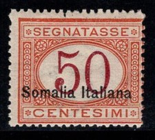 Somalie 1920 Sass. 28 Neuf ** 100% timbre-taxe 50 cents.