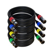 XLR Cables, XLR Microphone Cable 6 ft 4 Pack, Gold-plated 3-pin XLR Speaker C...