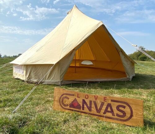 Brand New - 4m Cotton Canvas Bell Tent - Zipped In Groundsheet