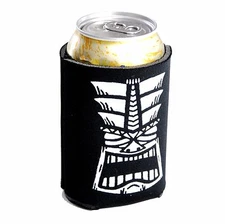 10 Pack Tiki Can Cover - Black & White Coolie Tikizone Original - Luau Koozie