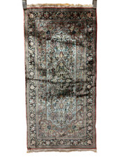 Tappeto orientale persiano annodato a mano - tappeto di seta Ghoum 125x65 cm