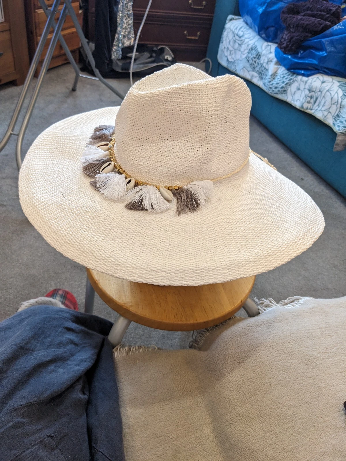 Nikki Beach Naya White Toyo Hat UPF50 RRP £67