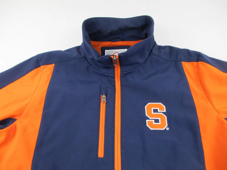 58 Chaqueta Deportiva Syracuse Naranja Para Hombre Grande Azul Manga Larga Cremallera Softshell Cremallera Foto 2 de 4