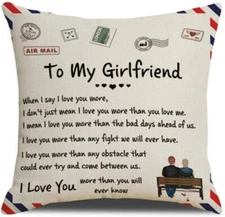Girlfriend Gifts To My Girlfriend Pillow Cover Special Gift 18x18in Home Decor