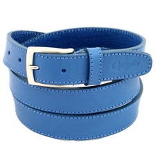 Cintura Uomo vera Pelle Blu Cobalto Cinta Donna in Cuoio Sportiva di da 3 cm w