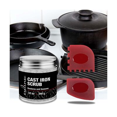 Culina Cast Iron Cleaning Restoring Scrub Removes Rust Without