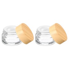 2 Pcs Empty Cosmetic Containers 5g/0.18oz Glass Jar with Leakproof Lids Clear