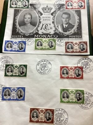 Monaco Fürstenhochzeit Grace Kelly - Fürst Rainer 19.04.1956,2 Erinnerungsbelege