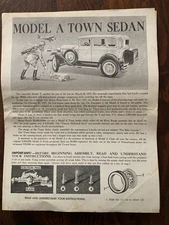 Vintage Hubley Model A Ford Roadster Toy Car. USA Lancaster PA Instructions Book