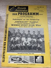 1960 Programm Eintracht Frankfurt V Wiener Sport Klub Wien Europa Cup