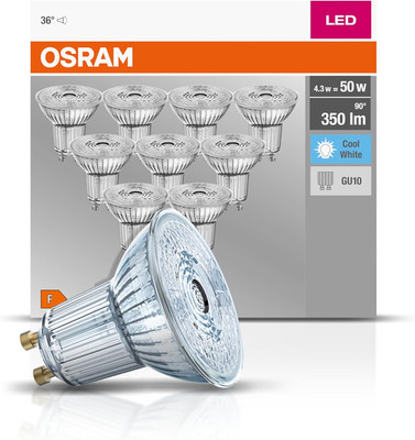 Osram LED Base PAR16 Reflektorlampe, Mit Gu10-Sockel, Nicht Dimmbar, Ersetzt 50 