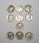 Silver Mercury dimes lot of 10