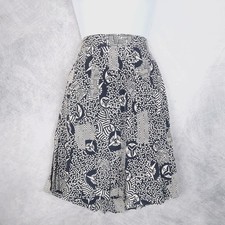 Vintage Escada Skirt Womens 34 Silk Pleated Geometric Blue High Low West Germany