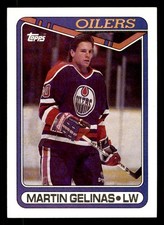  64 Martin Gelinas-LW 20 Oilers 1990 Topps Hockey Sports Trading Card NHL