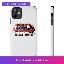 Custom German Shepherd Paw Print Heartbeat Phone Case Personalized Pet Name Gift