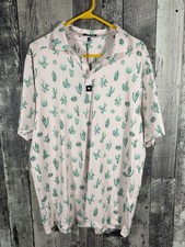 Bad Birdie Polo Shirt Mens XL Pink Green Cactus Thorn In Your Side Golf NWT
