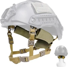 Tactical Helmet Chin Strap Adjustable Dial 4 Points Suspension System with Bo...