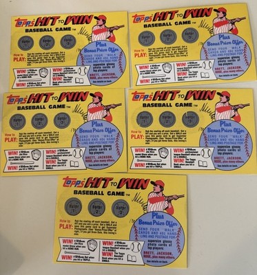 Topps 1981 Hit to Win Baseball Game Cards Lot of 5 Brett Jackson Rose