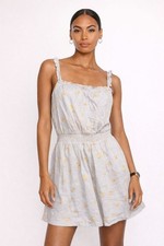 Abound Yellow Floral Sleeveless Sundress Ruffle Straps Lined Women’s Medium