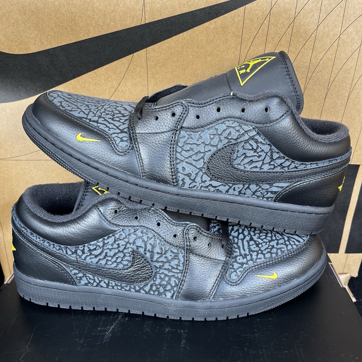 NEW Nike Air Jordan 1 Low Black Elephant Print NBY IM6568-010 Mens NEW Nike Air Jordan 1 Low Black Elephant Print NBY IM6568-010 Mens