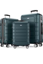 SHOWKOO Luggage Sets Expandable Suitcase Double Wheels TSA Lock (ArmyGreen)