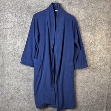L.L.Bean Robe Kids XL 18 Blue Fleece Belted Collar Pockets Bathrobe Lounge