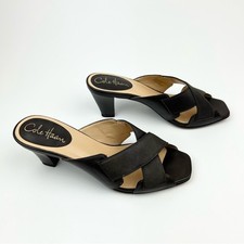 Cole Haan Air Lyric Slide Heel Criss Cross Chocolate Brown Size 7