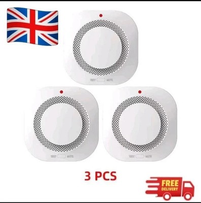 3x Haus Feuermelder Unabhängiger Rauchmelder Gassensor Rauchmelder UK