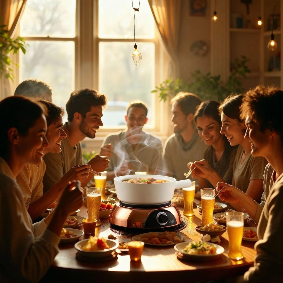 Electric Fondue Pot 2-QT 1500W, Dual-Use Swiss Fondue Set for Cheese & Chocol... - Image 4 of 4