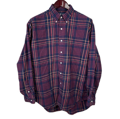 Ralph Lauren Blaire Heritage Flannel Mens L Plaid Long Sleeve Button Down Shirt