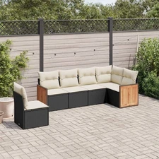 Garden Sofa Set Black, Cream White