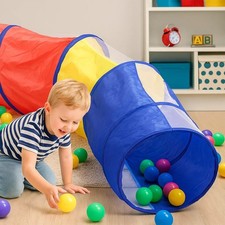 Foldable Pop Up Play Tent with Tunnel Play Tent Ball Pit with Zipper Storage Bag