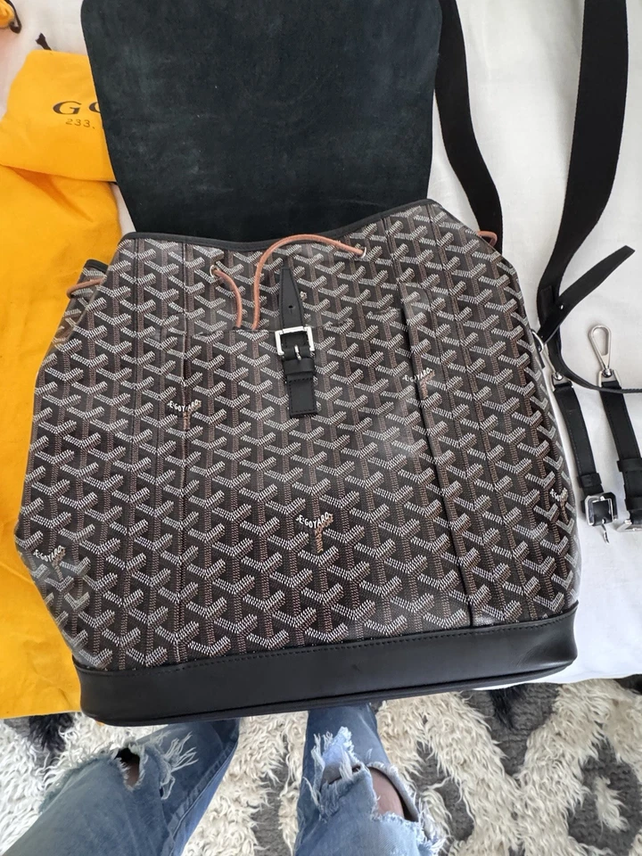 Mochila de viaje de lujo Goyard Alpin mm negra/marrón usada una vez. Casi nuevo Foto 2 de 4