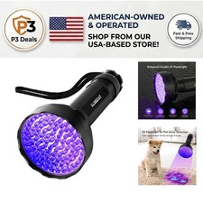 100 LED UV Flashlight - Scorpion Finder  Pet Urine Detector - Waterproof