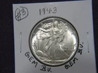 1943 Walking liberty half in Gem B.U. condition # 3