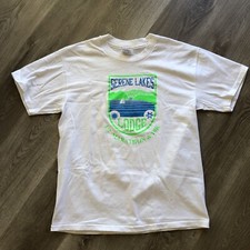 VTG 80s 90s Serene Lakes Marathon 10k T-Shirt Single Stitch Made In The USA