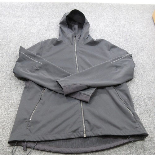 Lululemon Jacket Men 2XL Gray Stretch Hooded Full Zip Softshell Coat Performance
