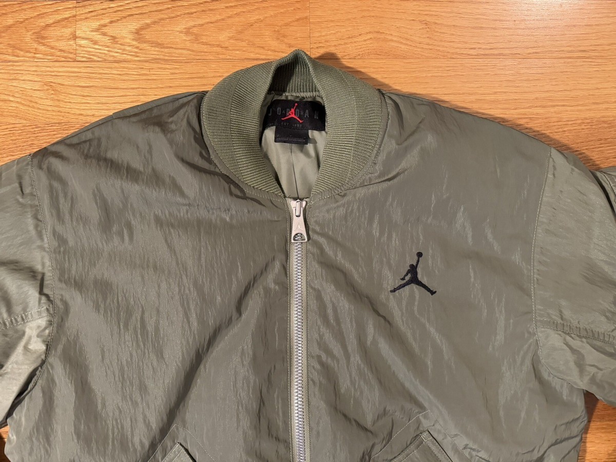 New S Nike Air Jordan Essentials Renegade Bomber Jacket Olive