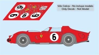 Decals Ferrari 330 TRI Le Mans 1962 6 1:32 1:43 1:24 1:18