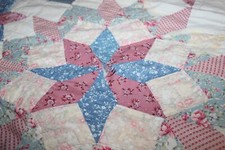 Vintage QUILT Multi Point Star Design Queen 84"x86"