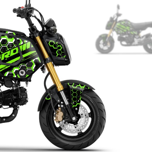 Adhesivo envolvente carenado carrocería verde hexagonal para Honda MSX 125 Grom 2021 2022 2023 - Imagen 3 de 5